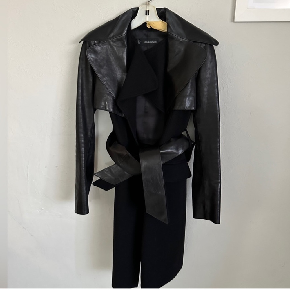 DSQUARED2 WOOL AND LEATHER JACKET